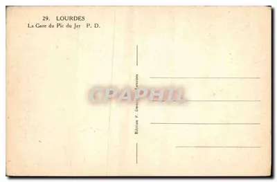 Pic du Jer — Estação do Pic du Jer — Édition P. Douces — Verso