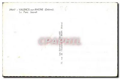 Parc Jouvet — Valence-sur-Rhône (Drôme) — Les Éditions de l'Économie, 13, rue Cellard, Bron (Rhône) — Rewers