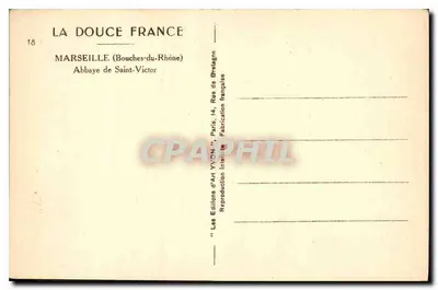 Marseille — Abadia São Vicente — Edições de Arte Yvonn — Verso