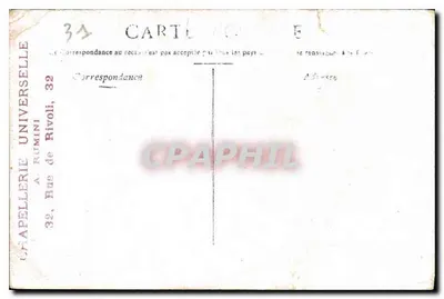 Toulouse — O Capitólio — Carta postal da Rue de Rivoli, editada pela Cartellerie Universelle — Verso