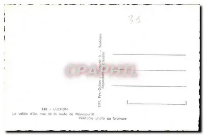 Wąwóz Oo, widok z drogi Peyresourde — Luchon — Wyd. Pyr-Océan — Rewers