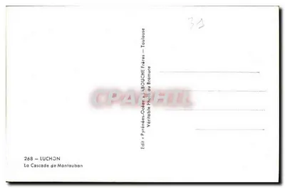 Woda wodospadu w Montauban — Pyrénées-Orientales — wydane przez braci ABOUCHE w Luchon — Rewers