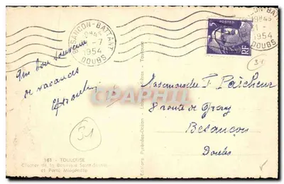 Cúpula da Basílica de São Sernin e Porta Miageillite — Toulouse — Edições Pyrénées-Océan, n°161 — Verso