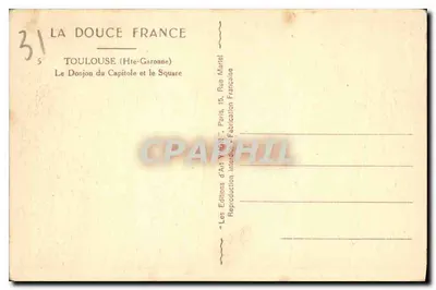 Toulouse (Hte-Garonne) — Wzgórze Kapituły i plac — Wydawnictwo Art d'Art — Rewers