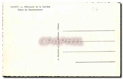 Nancy — Hémicycle de la Carrière — Palais du Gouvernement — Rewers