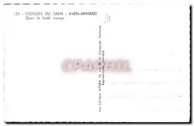 Gorges do Tarn - Aven-Armand — Na floresta virgem — Les Éditions Agra, 14 rue de la Concorde, Toulouse — Verso