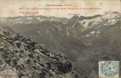 Os Pirineus 1ª Série - Vista tirada de Sauvegarde sobre os Monts Maudits e as Montanhas de Aran