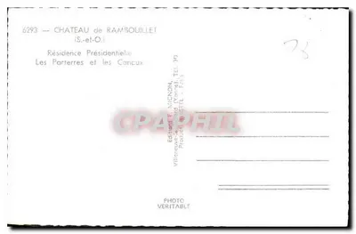 Zamek Rambouillet — Parterre i Kancaux — Wydawnictwo E. Mignon, nr 6293 — Rewers