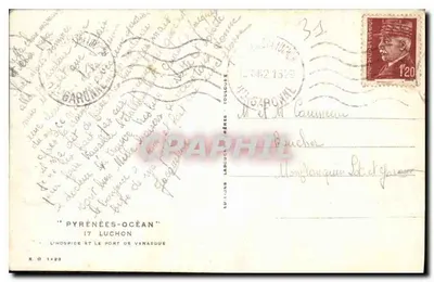 L'Hospice i Port w Vénaque — Pyrénées-Océan — Wyd. Larchou, 17 Luchon — Rewers