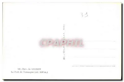 O Porto de Venasque — env. de Luchon — editor C.A.P. n°101 — Verso