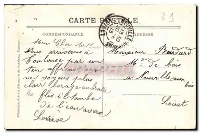 Toulouse — Sala dei Illustri — Fototipia d'Arte e d'Archeologia del Sud-Ovest — Verso