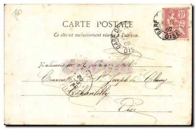 Bilhete postal antigo Saint Germer Igreja com Capela — Verso