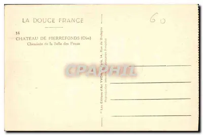 Cheminée de la Salle des Preux — Zamek Pierrefonds (Oise) — Éditions d'Art YVON, Paryż — Rewers