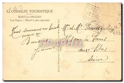 Le Orgue - Il Massiccio Più Importante — Bort-les-Orgues — Edizione Héliogravure d'Art Michel — Verso