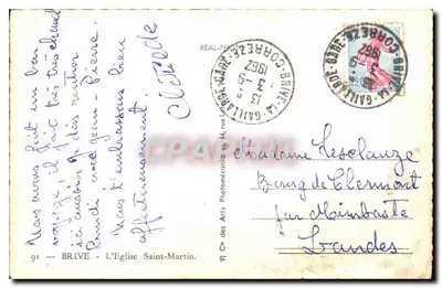 Brive-la-Gaillarde - Katedra św. Martyna — Cie des Arts Photomécaniques, n°91 — Rewers