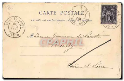 Stara pocztówka Zamek w Chantilly Galeria Bitew — Rewers
