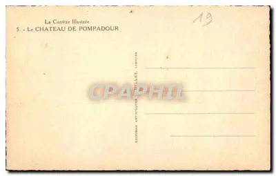 Castelo de Pompadour — Limoges — Edições Artísticas e H. Millet — Verso