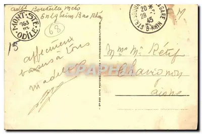 Mont Ste-Odile (wys. 763 m.) — Mur Pogański — Stara pocztówka n°29, wydawca Stara pocztówka DES ARTS — Rewers