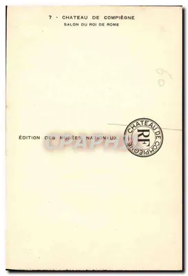 Castillo de Compiègne — Salón del Rey de Roma — Edición de los Museos Nacionales — Reverso