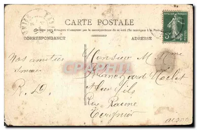 Saint-Lol — maison avec grille et portrait d'homme à moustache — E. A. Paris Déposé — Verso