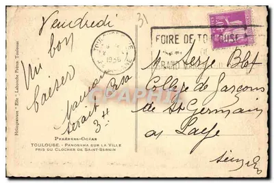 Toulouse — Panorama sulla città preso dal campanile di Saint-Sernin — Hélio 42 — Verso