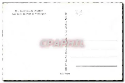 Os Lagos do Port de Venasque — Arredores de LUCHON — Cie des Arts Photomécaniques — Verso