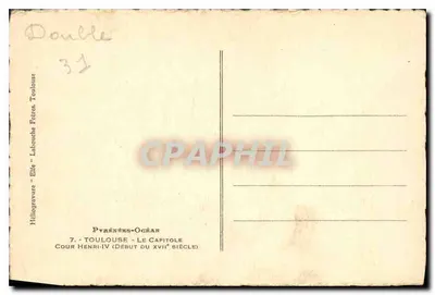 Toulouse - Capitole — początek XVII wieku — Heliografika 'Elfe' przez Labouche Frères — Rewers