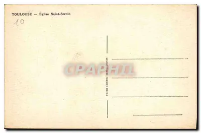 Toulouse — Katedra św. Sernina — Heliotype Comlier Macon — Rewers