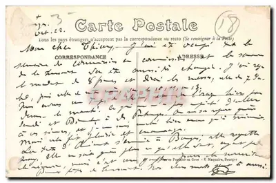 Bourges — Abside katedry — Wydawca E. Maquaire, n° 206 — Rewers