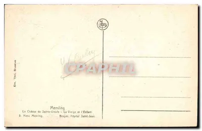 Chryzaluda św. Urszuli — Panny Maria z Dzieciątkiem — Wydawca Ern. Thill, Bruksela — Rewers