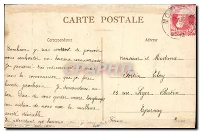 Santa Elisabetta di Ungheria — dà da bere ai pellegrini — Collezione Artistica della Buona Stampa, 3, rue Bayard, Parigi — Verso