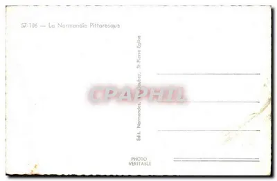 Vacas em um campo — Saint-Pierre-Église, Normandia — Editor La Normandie Pittoresque, n° 57-106 — Verso
