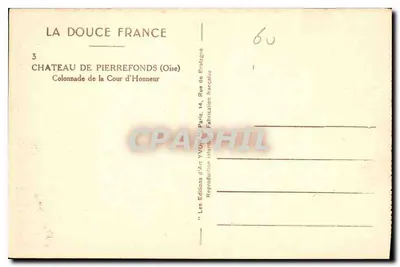 Zamek w Pierrefonds — Kolumnada Sali Honorowej — Éditions d'Art Yvon — Rewers
