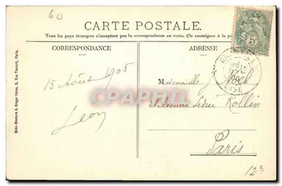 Castelo de Chantilly - Galeria dos Cervos — Mme Vve. Robineau, livraria, Chantilly — Verso
