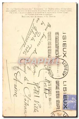 Sala-Oração da Rainha Thérèse — Lisieux — Editor: Sociedade Anônima de Fotografia de Lisieux — Verso