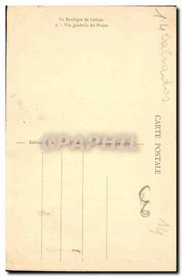 La Basilica di Lisieux — Vista generale del Progetto — Edizione C.B. S. — Verso