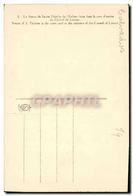 Statua di Santa Teresa dell'Infante Gesù — Carmelo di Lisieux — editore non visibile — Verso