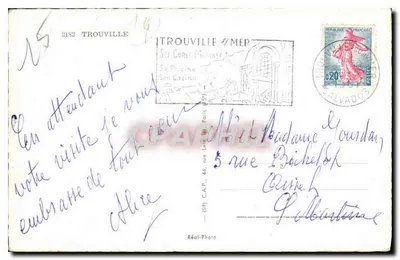 Trouville — Lembrança de Trouville — Foto Real — Verso