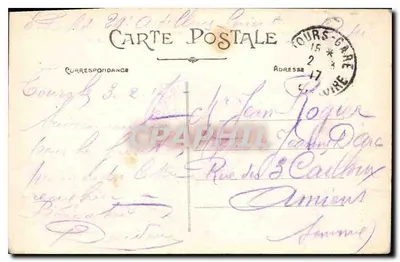 Tours (Indre-et-Loire) — Ogólny widok rzeki Loiry, mostu z kamienia i katedry Świętego Gatiana — A.P. n°6 — Rewers