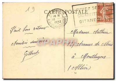Environs de BORT-les-ORGUES (Corrèze) — O Castelo de Vals — coleção Merciel — Verso