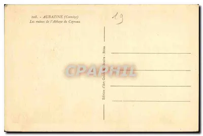 Aubazine (Corrèze) — As ruínas da Abadia de Coyroux — Edição d'Art Couton - Brive — Verso