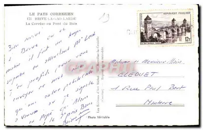 Brive-la-Gaillarde — O Ponte do Buis — Edições d'Art Michel — Verso