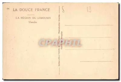 Uzerche — Region Limousin — Wydawnictwo Art YVON, Paryż — Rewers