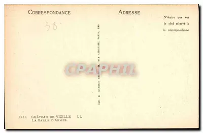 Castelo de Vizille — A Sala das Armas — Editor Levy & Noubelzin, Paris — Verso