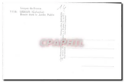 Lisieux (Calvados) — Fuente en el Jardín Público — Ediciones d'Art Raymon — Reverso