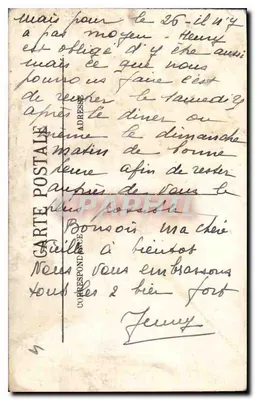 Stara pocztówka Caen Hotel de la Monnaie — Rewers