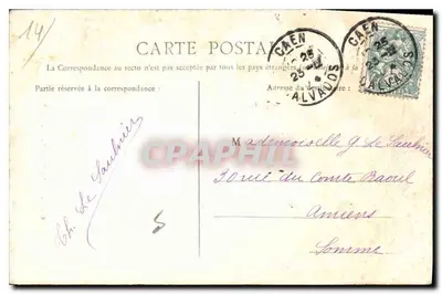 CAEN — Wieża Króla — Ch. De Saulnien — L. D. — Rewers