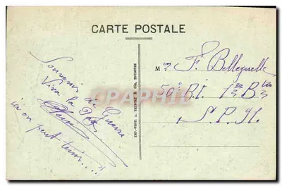 Tours — Dach świątyni Bazyliki Świętego Martyna i ogólny widok w kierunku Pałacu Miejskiego — A.P. — Rewers