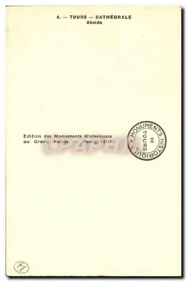 Tours — Katedra — Absydę — Wydawnictwo Monuments Historiques — Rewers