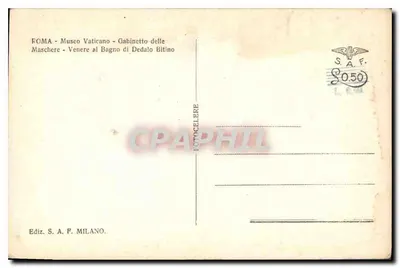 Vênus no banho de Dédalo Bitino — Museu Vaticano — ed. S.A.F. Milão n°427 — Verso
